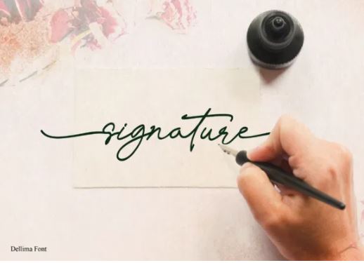 Dellima Signature Handwritten Font